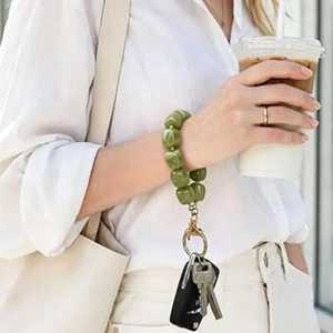 Pulsera de Cuentas Redondas Hechas a Mano con Resina Verde, Accesorio de Moda para Mujer - Product Image 4