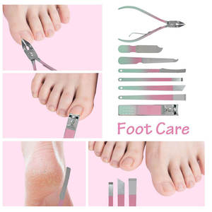 Kit de soin des ongles en acier inoxydable, ensemble de manucure et de pédicure avec étui en cuir pour les soins personnels - Product Image 6