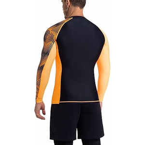 High Quality Men Long Sleeve Rash Guard <b>Compression</b> <b>Shirt</b> Graphic Print UV Protection Bulk Supplier - Product Image 2