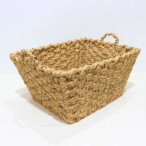 Panier de rangement rectangulaire en jacinthe d'eau naturelle, très vendu, avec poignées, bac rustique multi-usages pour l'organisation et l'arrangement - Product Image 2
