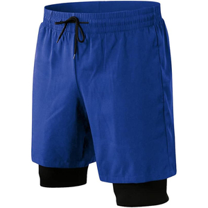 Men's Double <b>Layer</b> Fitness Shorts Drawstring Mesh Lining <b>Mid</b> Waist Elastic Breathable Quick Dry Eco-Friendly 100% Cotton Beach - Product Image 5