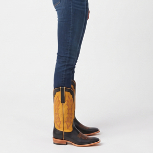 Botas Vaqueras de Cuero para Mujer, Botas Vaqueras de Cuero Bordadas a la Moda, Botines Occidentales de Cuero para Mujer - Product Image 4