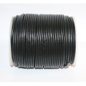 Premium Black Leather Cord 1.5mm Thickness | Durable Round Genuine Leather <b>String</b> for Jewelry Making, <b>Bracelet</b> & DIY Crafts - Product Image 1