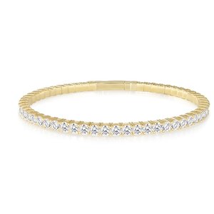 Brazalete de Diamantes Cultivados en Laboratorio, Certificados por IGI, Oro de 14K, Flexible, de Lujo, Alta Calidad, para Bodas y Fiestas, Estilo Elegante para Mujer - Product Image 1