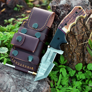 Juego de Cuchillos Plegables de Acero de Damasco Forjados a Mano, Cuchillos de Cocina de Acero de Damasco, Cuchillo Plegable Tipo Trucker - Product Image 2