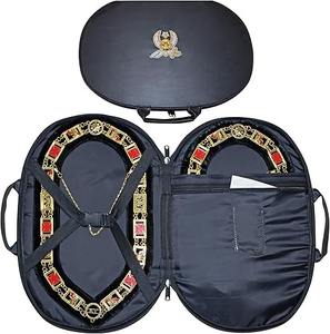Estuche Premium para Collar Masónico Shriner, Negro (Bordado a Mano) con Emblema – Diseño Mejorado, Bolsa de Transporte para Masón - Product Image 1