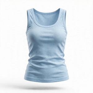 Débardeur en coton tricoté 100 % écologique et respirant, couleur unie, col rond, pour femme, vente en gros, provenance BD - Product Image 1