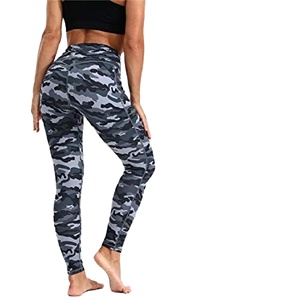 Cotton Jersey High Waist Women's Yoga Pant Workout Camo <b>Leggings</b> <b>With</b> <b>Pocket</b> Scrunch Butt Lifting Gym Set Wear Tights For Woman - Product Image 1