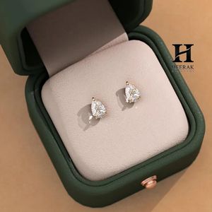 IGI Certified Lab Grown Diamond Pear <b>Stud</b> <b>Earrings</b> 14K 18K Solid Yellow Gold Teardrop Brilliant Cut Diamond Solitaire <b>Earrings</b> - Product Image 2