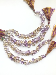 ลูกปัดอะเมทรินทรงหยดน้ำ 1 เส้น พลอยธรรมชาติสำหรับทำเครื่องประดับชั้นดี - Product Image 4