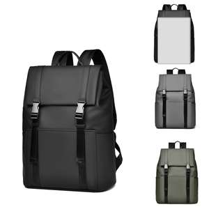 Sac à dos pour ordinateur portable noir pour hommes, en cuir et polyester imperméable, antivol, décontracté, pour étudiants et travail - Product Image 1