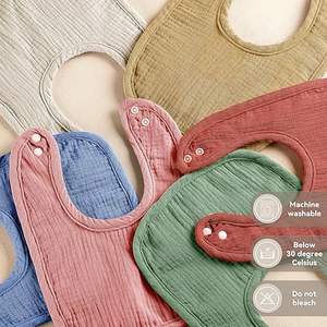 Bavoirs en mousseline de bambou premium pour bébé, 100% bambou, légers et doux pour la peau - Product Image 3