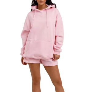 Oversized Clothing Outdoor Sports Hooded <b>Jumper</b> & Shorts Sets Factory Direct Export Quality Durable Stitching Hoodie Set Women - Product Image 3