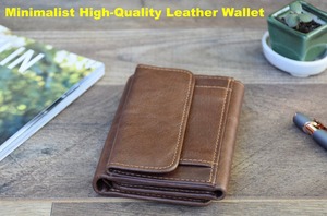 <b>Mens</b> Genuine Leather Tri Fold <b>Wallet</b> Custom Logo Luxury Real Cowhide Credit <b>Card</b> Holder Compact Billfold Bag LTW-0125 - Product Image 2