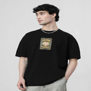 Camiseta de Manga Corta de Color Sólido para Hombre HIC 2025, 180 g/m², Alta Calidad, 100 % Algodón, Hombros Caídos - Product Image 2