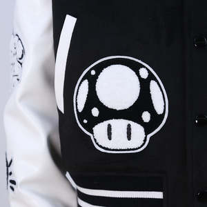 Blouson universitaire tendance à col montant, style streetwear, broderies chenille, patchs, pour homme, collection hiver, style cool, best-seller - Product Image 4