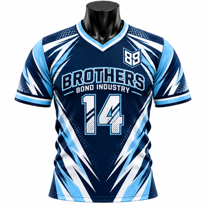 mens red white <b>navy</b> soccer jersey wholesale breathable polyester retro gym t shirt sublimated team uniform <b>tops</b> sportswear kit - Product Image 3