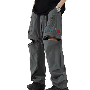 Pantalon cargo détachable pour homme, pantalon baggy, streetwear, mode tactique, pantalon convertible zippé, multi-poches, jogging d'extérieur - Product Image 1