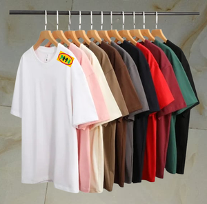 เสื้อยืดคอตตอนหนา 300gsm สำหรับฤดูร้อน แฟชั่นเกาหลี คอกลม แขนสั้น สีพื้น เรียบง่าย สไตล์ลำลอง ยูนิเซ็กส์ เสื้อยืดโอเวอร์ไซส์ - Product Image 1