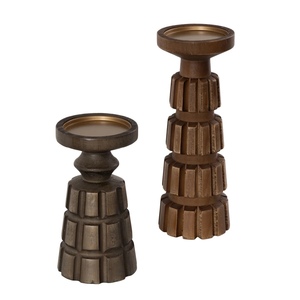 Ensemble de 2 porte-bougies en bois de haute qualité, élégants et faits à la main, pour la maison, le salon, la chambre et la salle à manger, au prix le plus bas - Product Image 4