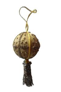 Adorno Navideño de Alta Calidad con Relieve, Venta al por Mayor, Bola Decorativa Dorada con Brillantina para Árbol de Navidad - Product Image 3