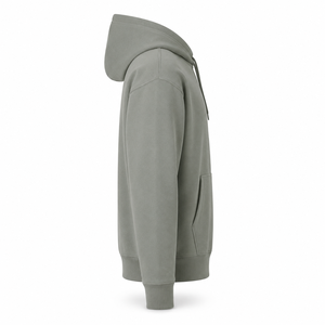 Sweat à capuche gris sauge épais avec cordon de serrage pour homme, coupe classique, 100 % coton molletonné avec poches, service OEM ODM - Product Image 6