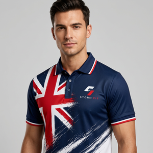 Polo sportif pour homme Storm Fit, à séchage rapide, 100% polyester, manches courtes, imprimé, design personnalisé, coupe classique - Product Image 6