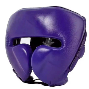 Vintage <b>Style</b> Brown Boxing Set <b>Head</b> Guard Focus Pad & Groin Guard Good Supplier Newest Design Genuine Leather Boxing Set - Product Image 3