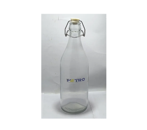 Bouteille d'eau en verre de 1000 ml avec bouchon à bascule, qualité alimentaire, pour emballage de boissons, eau, jus, kombucha, réutilisable, durable, approvisionnement en gros - Product Image 3