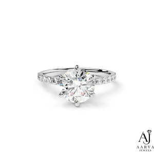 Anillo de Compromiso AARVA JEWELS con Diamante Cultivado en Laboratorio para Mujer, Chapado en Oro Rosa, Engaste de Garra, Corte Brillante, Solitario de Lujo - Product Image 2