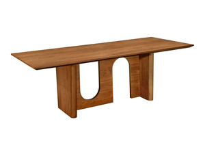Modern Luxury Solid Teak Wood Dining Room Set <b>Arch</b> Table 4 Metal <b>Frame</b> Cushion Chairs Mid Century Kitchen Furniture - Product Image 4