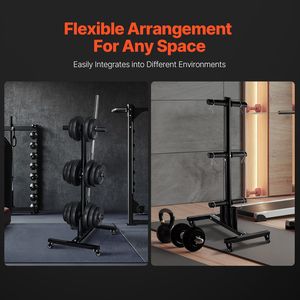 Soporte Vertical para Discos de Pesas de 2 Pulgadas, Capacidad de Carga de 450 kg, Ruedas Estándar, Construcción de Madera y Hierro, Personalizable - Product Image 6