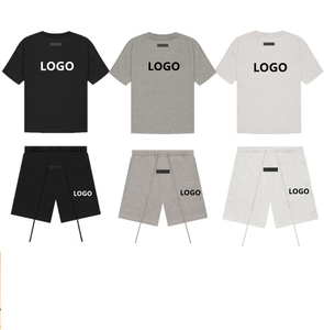 ขายตรงจากโรงงาน ชุดเสื้อยืดและกางเกงขาสั้นผู้ชาย ผ้าเทอร์รี่คอตตอน 100% ระบายอากาศได้ดี ชุดเสื้อยืดลำลองคุณภาพพรีเมียม - Product Image 2