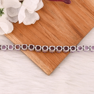 Luxury Purple <b>Amethyst</b> Tennis <b>Bracelet</b> Handmade 925 Silver Unisex Jewelry - Product Image 4