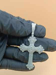 Colgante de cruz con diamantes de moissanita VVS, joyería cristiana, colgante de fe religiosa, colgante de plata 925, colgante estilo hip hop con incrustaciones de circonitas. - Product Image 2