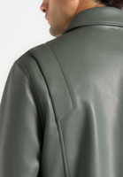 Blouson Bomber Classique Vert en Véritable Peau de Mouton pour Homme, Col Rabattu, Fermeture Éclair, Décontracté, Hiver, Doublure Cuir Peigné