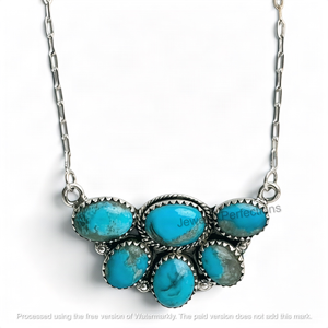 Collier pendentif en argent sterling 925 avec turquoise naturelle d'Arizona, serti de clos en or, le plus tendance pour femme - Vente en gros - Product Image 2
