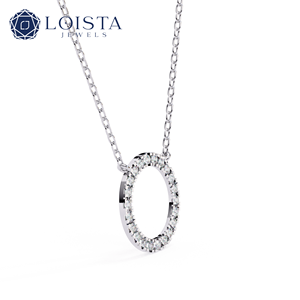 Collier pendentif en or blanc rhodié de luxe avec diamant clair cultivé en laboratoire, cadeau de mariage ou de fiançailles pour femme - Product Image 4