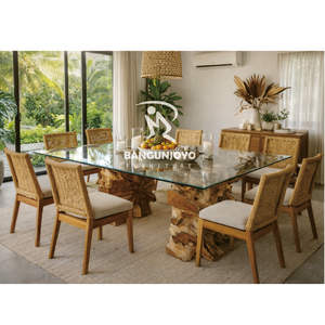 โต๊ะรับประทานอาหารไม้รากสัก พร้อมเก้าอี้มินิมอล 10 ตัว ขยายได้ เป็นมิตรกับสิ่งแวดล้อม ทนทาน เทรนด์ปี 2026 - Product Image 2