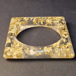 Bracelet de luxe en résine transparente avec feuille d'or 24 carats, forme carrée, brillant, en résine époxy claire, pour bijoux de mode, durable - Product Image 4