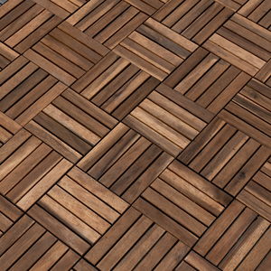 SMARTWOOD Nordic Luxury Weatherproof Brushed Acacia Decking <b>Tiles</b> Easy-Click Interlocking Square Anti-Slip Garden Patio Flooring - Product Image 3