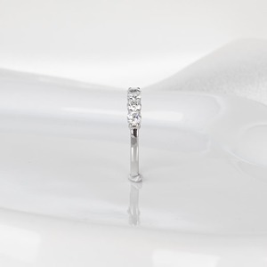 Dazzling Round Lab Diamond Band Half Eternity Wedding <b>Ring</b> 14K White <b>Gold</b> Stackable Bridal <b>Set</b> Engagement Band for Women - Product Image 5