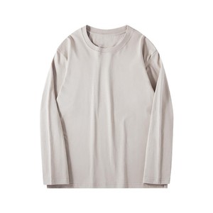 T-shirt en coton à manches longues pour homme, col rond, respirant, décontracté, à porter au quotidien, tendance - Product Image 4