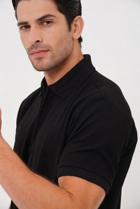 Polo pour homme de qualité supérieure à manches courtes avec fermeture éclair, fabriqué sur commande, en tissu piqué extensible confortable, décontracté - Product Image 6