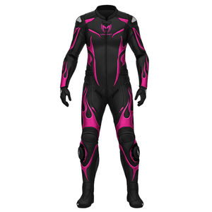 Combinaison de course en cuir noir et violet sur mesure, faite à la main, pour motards - Équipement moto homologué CE, prix de gros Pakistan - Product Image 2