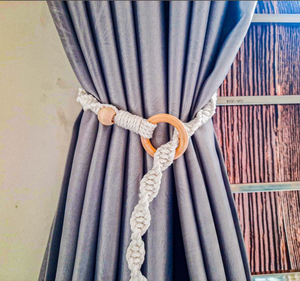 Decorative Jute Curtain <b>Tiebacks</b> – Natural Fiber Handmade Curtain Holders for Modern and Rustic Home Decor - Product Image 4