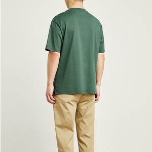 T-shirt homme en jersey uni 250g, mélange de coton mercerisé liquide, col rond, style vintage décontracté, respirant, anti-plis, séchage rapide - Product Image 2