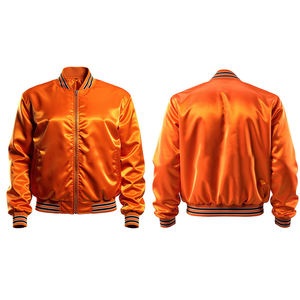 Chaqueta Satinada Casual Unisex 100% Poliéster, Chaqueta Varsity Satinada Personalizada para Hombre con MOQ Bajo - Product Image 4