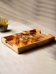 Handcrafted Wooden <b>tray</b> with handle Wooden Food Fruit <b>Tray</b> for home decor - Product Image 5