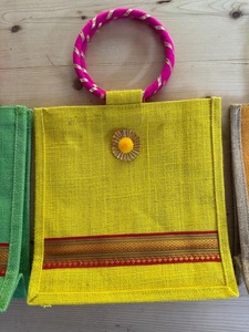 Top Quality Stylish Geometric Print Jute <b>Bag</b> Fashion Carry <b>Bag</b> for Daily Casual Shopping Use Available for Worldwide Supply - Product Image 6